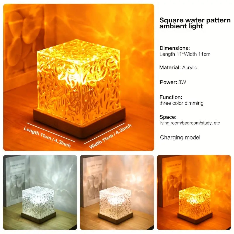 Dynamic Water Ripple Night Light - LED Projector Lamp
