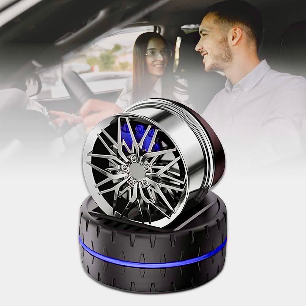 Universal Car Speed Wheel Hub Perfume Air Freshener 360° Rotating Car Perfume Solar Energy Fragrance