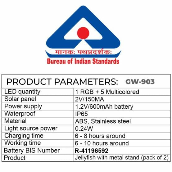 Jellyfish Solar Garden Light Metal Stand Multicolour