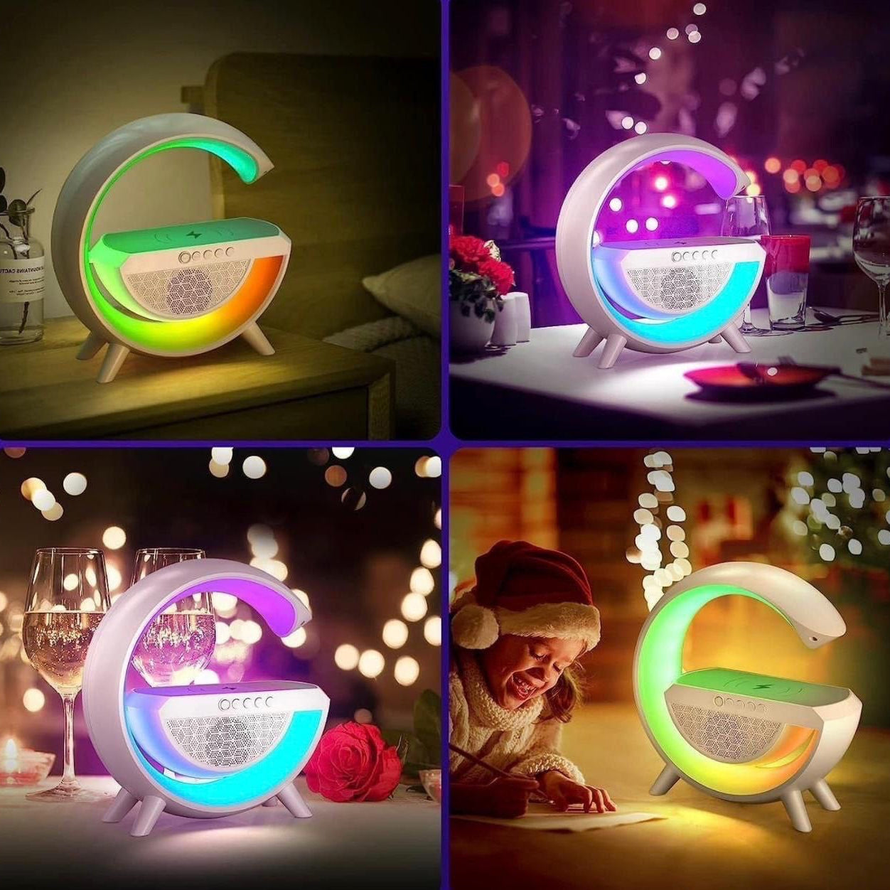3-in-1 RGB Wireless Speaker with Lamp & Phone Charger