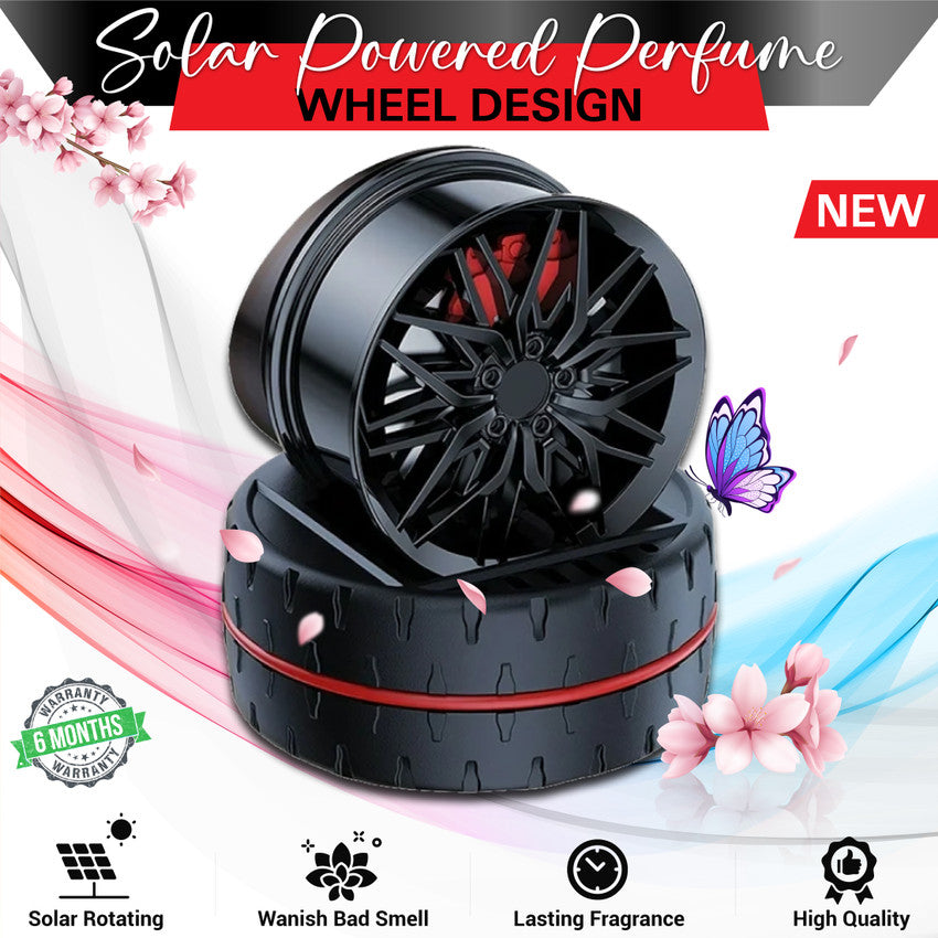 Universal Car Speed Wheel Hub Perfume Air Freshener 360° Rotating Car Perfume Solar Energy Fragrance