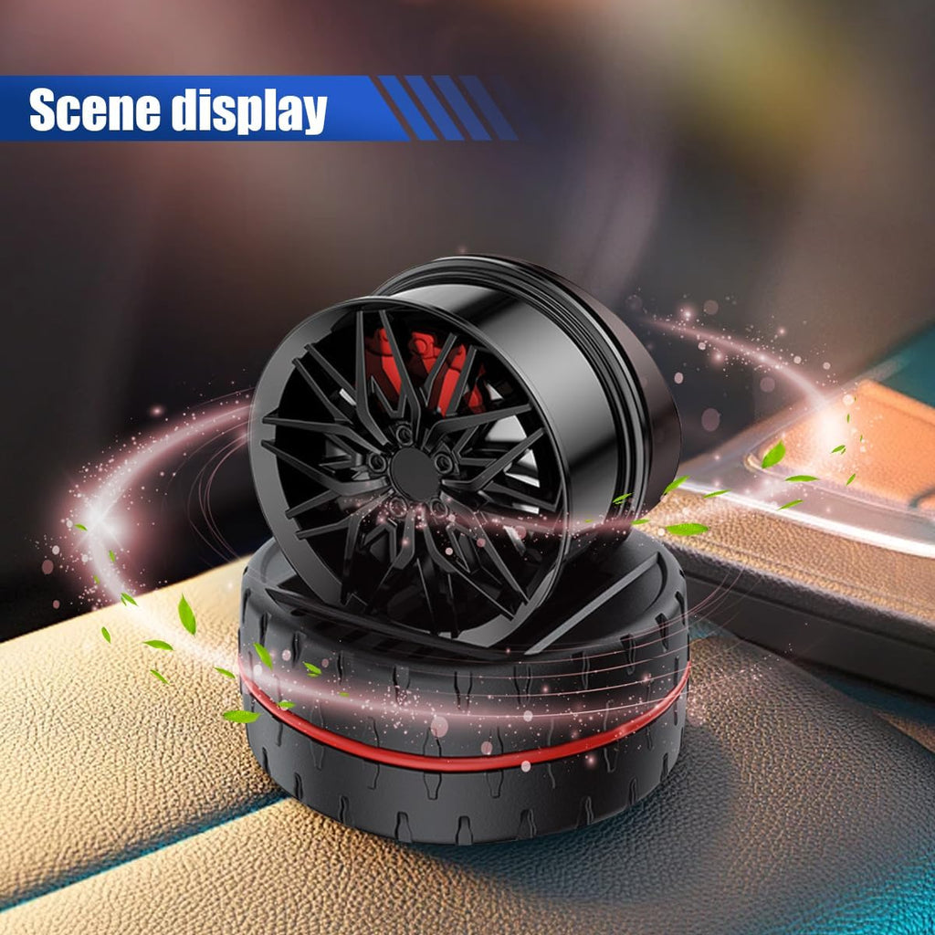 Universal Car Speed Wheel Hub Perfume Air Freshener 360° Rotating Car Perfume Solar Energy Fragrance