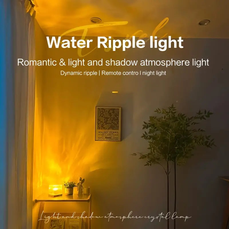 Dynamic Water Ripple Night Light - LED Projector Lamp