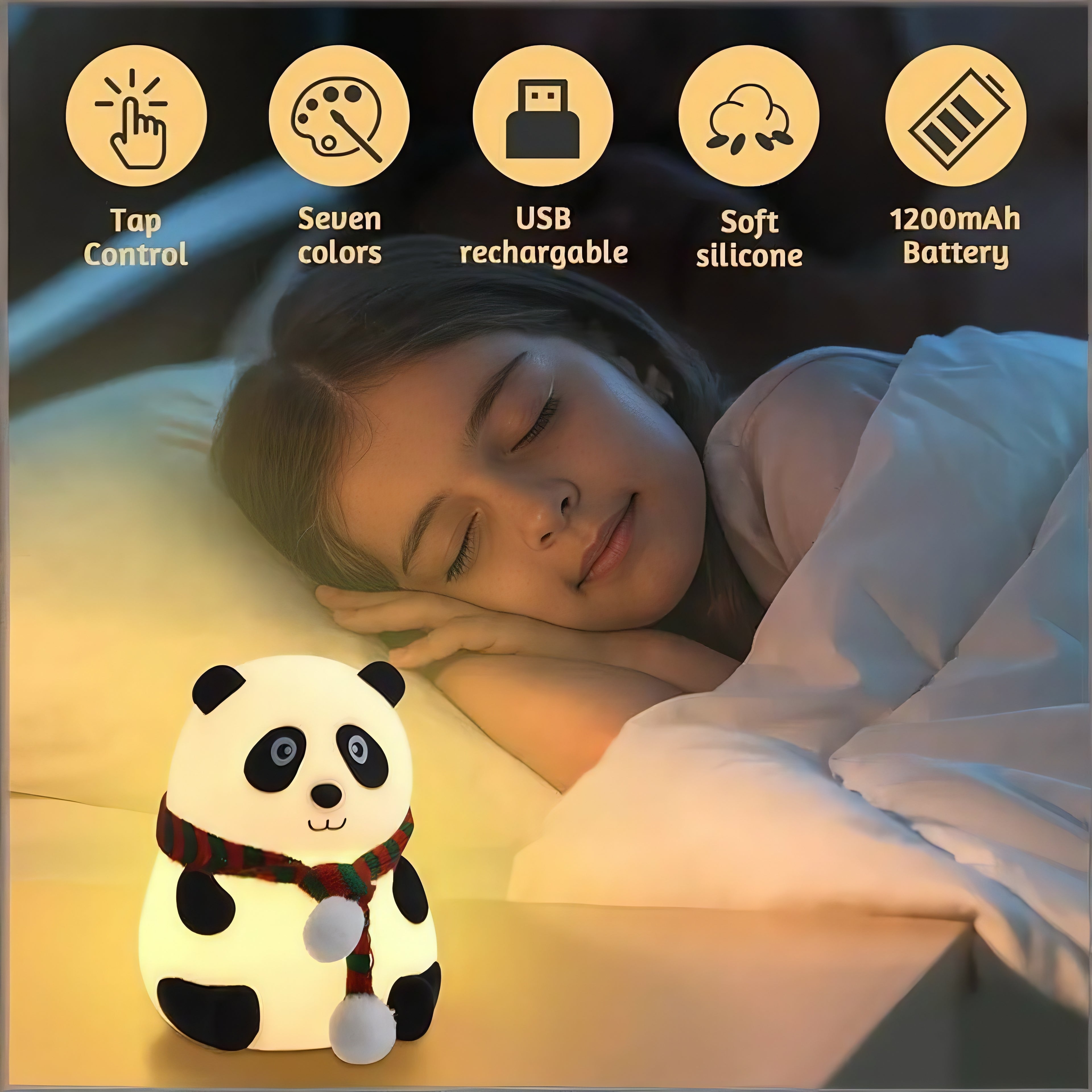 Glowing Panda Night Light  Soft, Safe & Super Cute!