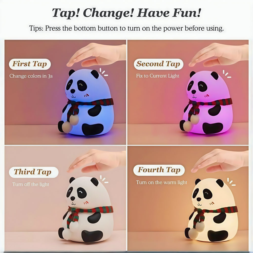 Glowing Panda Night Light  Soft, Safe & Super Cute!
