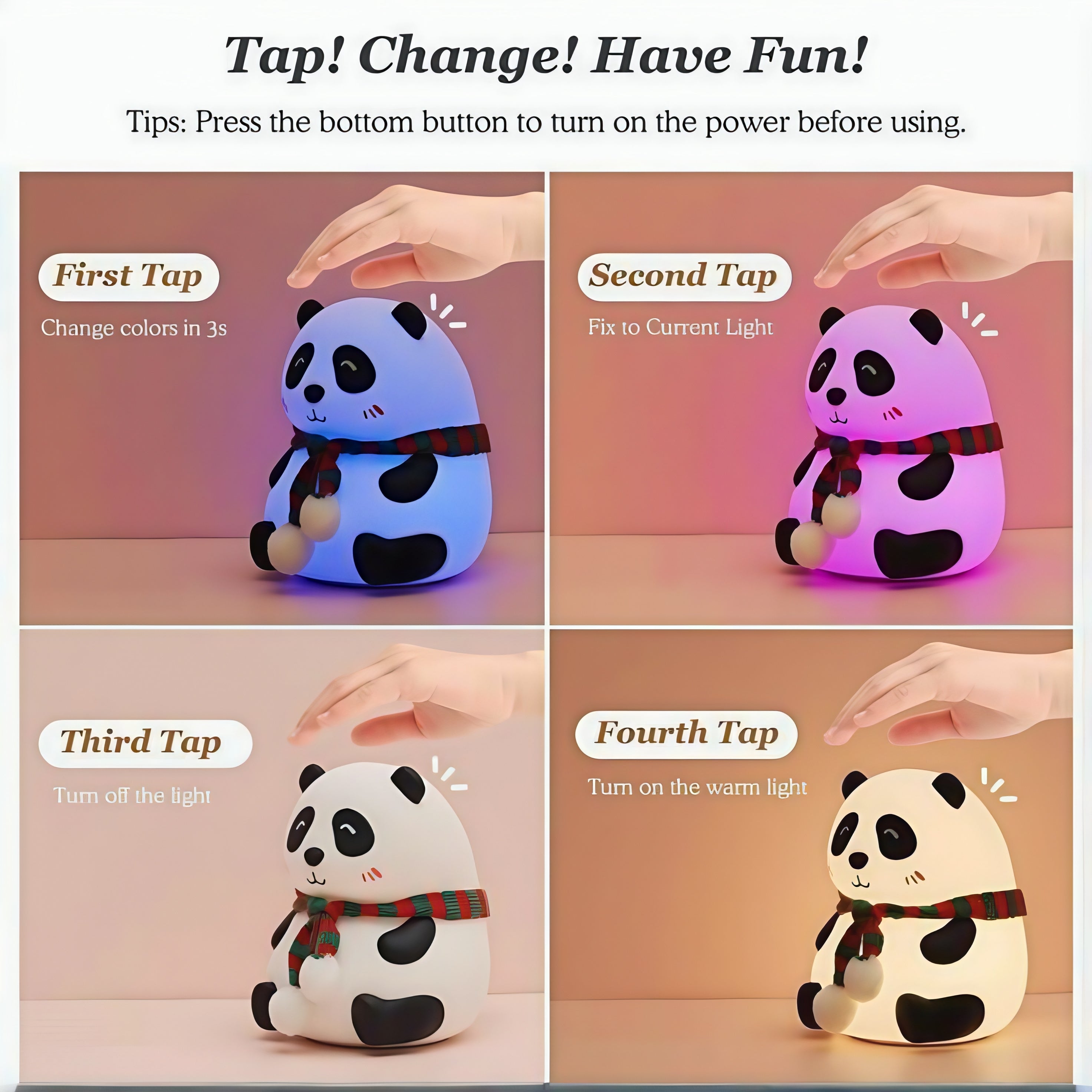 Glowing Panda Night Light  Soft, Safe & Super Cute!