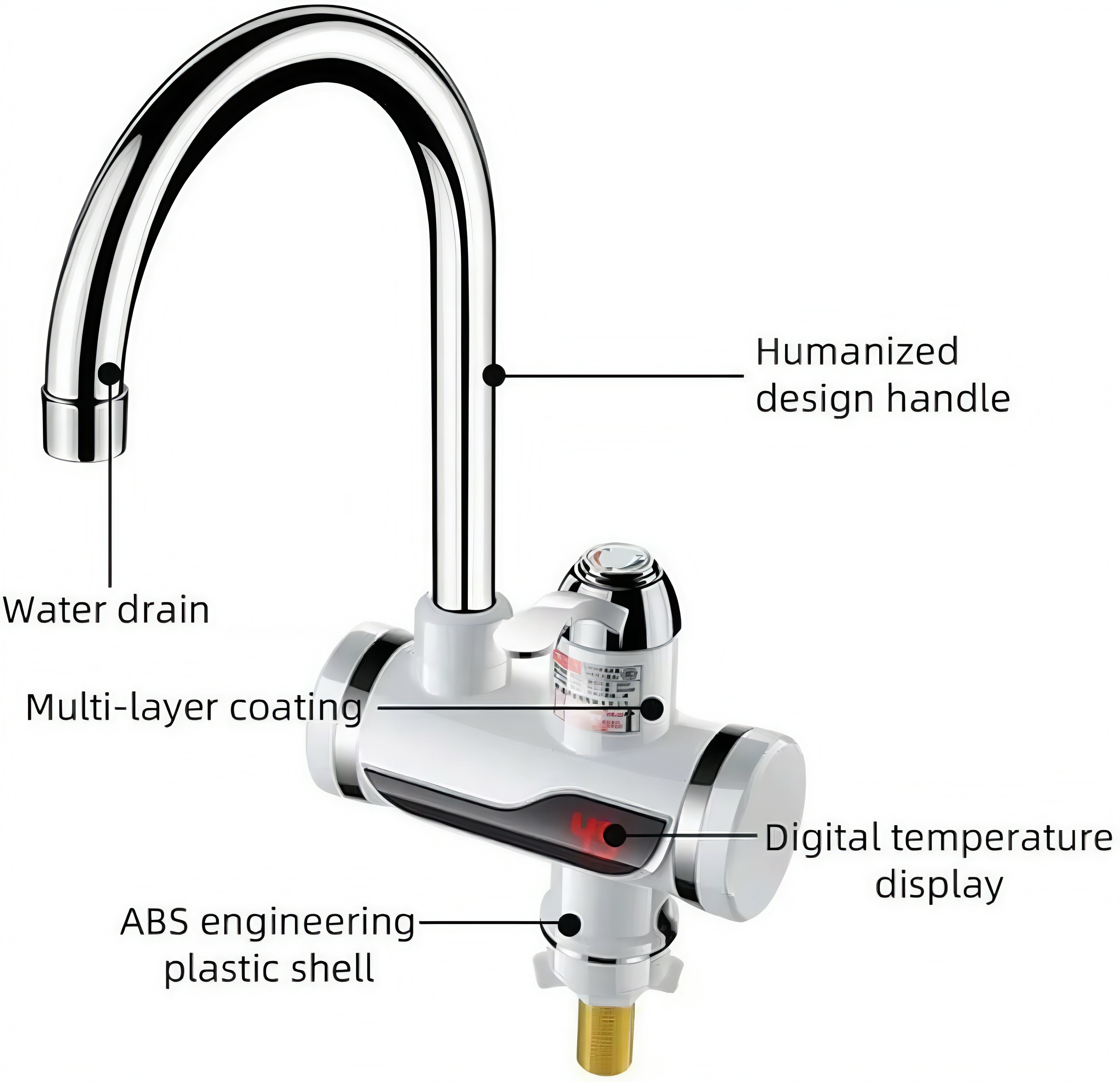 Instant Electric Water Heater Tap with Digital Display