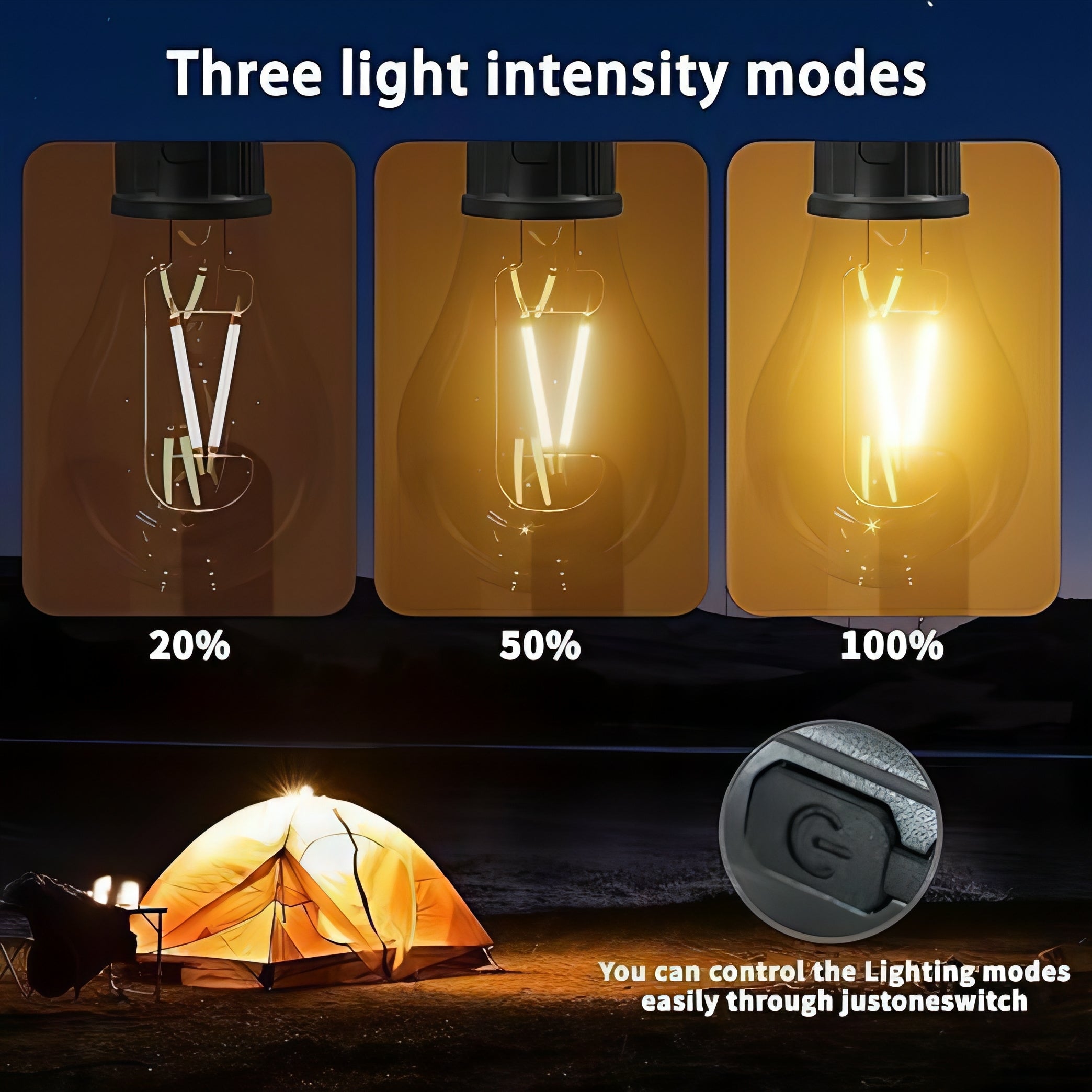 Rechargeable Hanging Camping Bulb
